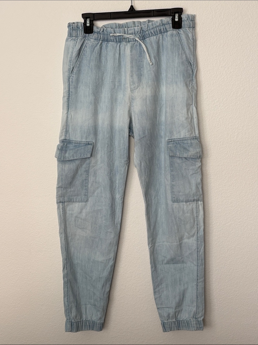 abercrombie kids Light Wash Cargo Jogger Pants